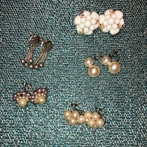 vintage 50s clip-on and screw back earrings